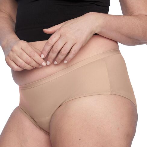 Thinx For All Leaks Hip-Hugger Underwear, Holds up to 100ml or 6tbps or 1/4 Cup Worth of Liquid, Light Absorbency Incontinence Underwear for Women, FSA HSA Approved Feminine Care, Beige, S in Saudi Arabia