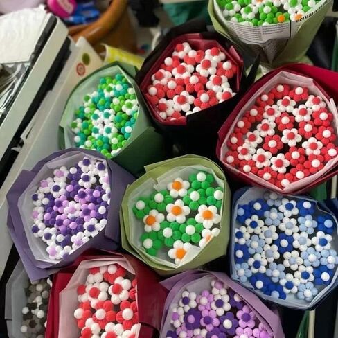 Yuxuanish 30pcs of DIY Finished Clay Flower,3cm-5cm Handmade Finish Clay Flowers for Mirror Frame,Crafts Decoration (Mix Colors) in Saudi Arabia