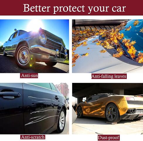 غطاء سيارة داخلي كورفيت 2020-2024 من القماش الفاخر مناسب للتنفس ومقاوم للغبار غطاء سيارة قابل للتمدد للمرآب تحت الأرض، عرض السيارة (أسود + أحمر) in Kuwait