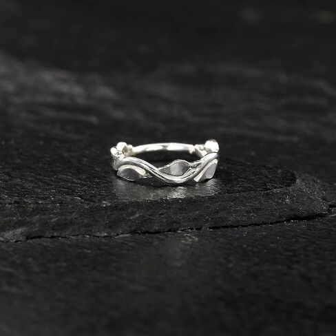 طوق أنف على شكل ورقة منحنية، خاتم أنف متموج من الفضة الإسترليني، مجوهرات أنف بوهيمية رقيقة مقاس 7 مم in Kuwait