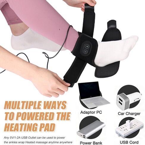 WOOLALA دعامة كاحل مدفأة مع وسادة تدفئة للقدم USB اهتزاز لتدفئة القدم في الشتاء للدورة الدموية مع 3 مستويات تسخين و3 أوضاع اهتزاز هدية قابلة للتعديل للعائلات in Kuwait