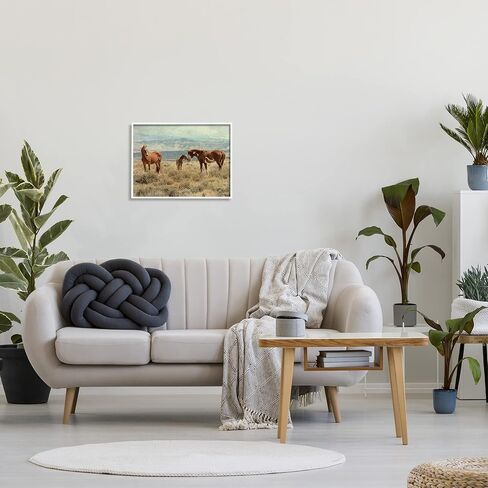 Stupell Industries Heartening Horse Foal Family Scenic Mountain Clouds Framed Wall Art, Design By Jan Walters in Saudi Arabia