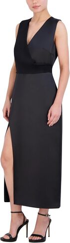 BCBGMAXAZRIA Women's Sleeveless Surplice Neck Satin Maxi Dress in Saudi Arabia