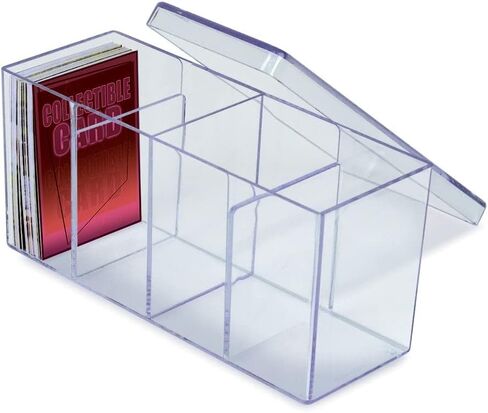 Ultra Pro - 4-Compartment Clear Card Box - Protect and Store your Valuable Sports Cards, Game Cards, or Collectible Trading Cards - Crystal Clear Finish Allows For Easy Sorting and Picking in Saudi Arabia