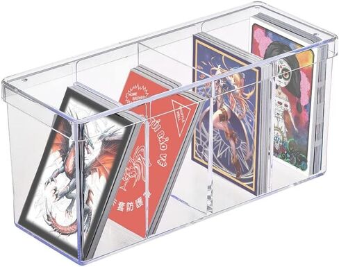 Ultra Pro - 4-Compartment Clear Card Box - Protect and Store your Valuable Sports Cards, Game Cards, or Collectible Trading Cards - Crystal Clear Finish Allows For Easy Sorting and Picking in Saudi Arabia