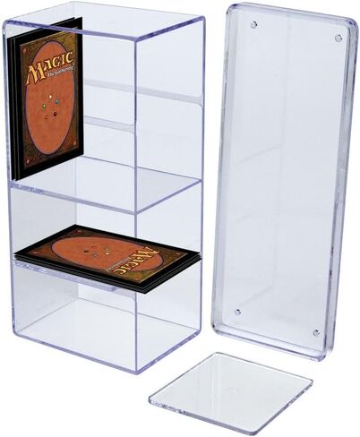 Ultra Pro - 4-Compartment Clear Card Box - Protect and Store your Valuable Sports Cards, Game Cards, or Collectible Trading Cards - Crystal Clear Finish Allows For Easy Sorting and Picking in Saudi Arabia