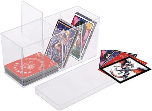 Ultra Pro - 4-Compartment Clear Card Box - Protect and Store your Valuable Sports Cards, Game Cards, or Collectible Trading Cards - Crystal Clear Finish Allows For Easy Sorting and Picking in Saudi Arabia