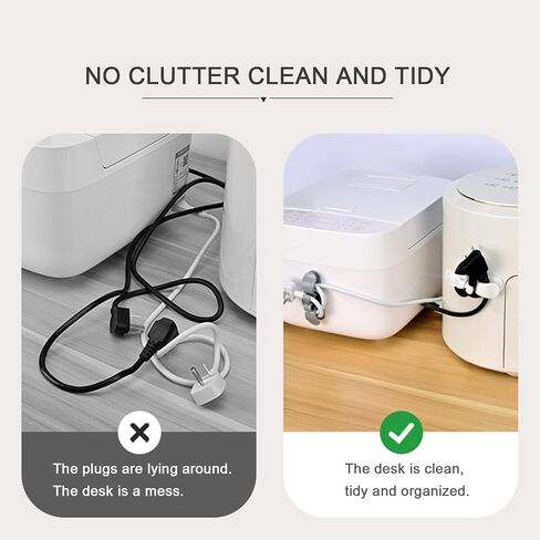 JOYOGAP 6pcs Cord Wrapper for kitchen appliances，Household cord organizer clips wall mounted, wire hider cable winder，Suitable for Coffee Maker,Toaster,Blender,Air purifier（white &black&grey） in Saudi Arabia