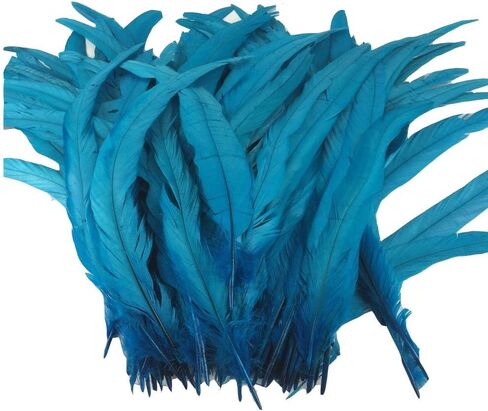 KOLIGHT Set of 100pcs 12~14inch Natural Rooster Coque Tail Feathers for DIY Home Wedding Party Office Decoration (Black) in Saudi Arabia