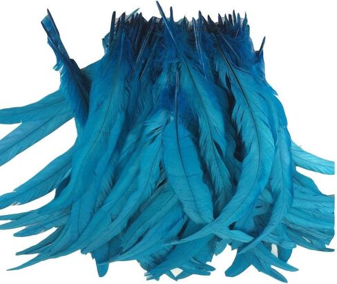 KOLIGHT Set of 100pcs 12~14inch Natural Rooster Coque Tail Feathers for DIY Home Wedding Party Office Decoration (Black) in Saudi Arabia