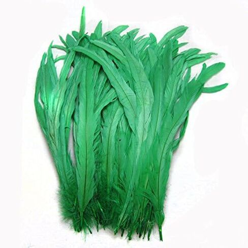 KOLIGHT Set of 100pcs 12~14inch Natural Rooster Coque Tail Feathers for DIY Home Wedding Party Office Decoration (Black) in Saudi Arabia