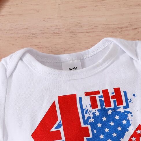 GOLLUNER My First 4th Of July Newborn Baby Boy Gentlemen Outfits Independence Day Romper Stars Stripes 2PC Shorts Set in Saudi Arabia