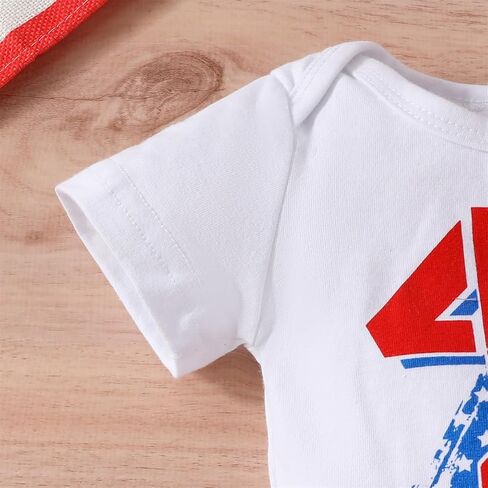 GOLLUNER My First 4th Of July Newborn Baby Boy Gentlemen Outfits Independence Day Romper Stars Stripes 2PC Shorts Set in Saudi Arabia