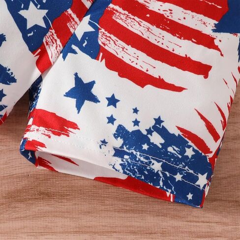 GOLLUNER My First 4th Of July Newborn Baby Boy Gentlemen Outfits Independence Day Romper Stars Stripes 2PC Shorts Set in Saudi Arabia