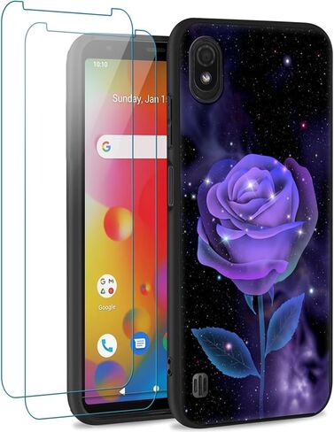 QUIETIP Case Compatible with Boost Mobile Bounce 4G SL201D with Screen Protector,Soft TPU Matte Non Slip Shockproof Protective Phone Cover,Lion in Saudi Arabia