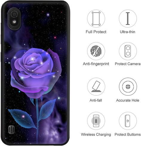 QUIETIP Case Compatible with Boost Mobile Bounce 4G SL201D with Screen Protector,Soft TPU Matte Non Slip Shockproof Protective Phone Cover,Lion in Saudi Arabia