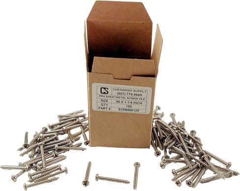 #6 X 1/2" Stainless Philips Pan Head Sheetmetal Screw (1/2" to 2" Lengths in Listing) 100 Sheet Metal Screws (#6 x 1/2 inch) in Saudi Arabia