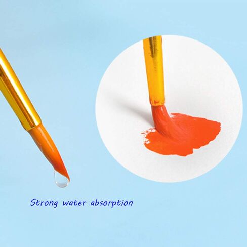 Watercolor Brushes, 7 pcs Round Tip Nylon Hair Paint Brush Set, Highly Flexible n Absorbent Watercolor Paint Brushes for Acrylic, Oil, Gouache, Watercolor Paints(Blue Paintbrush) in Saudi Arabia