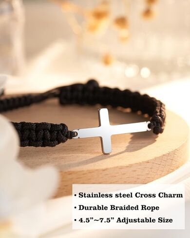 Tarsus Baptism/First Communion Gifts for Boys/Girls, Cross Bracelet Braided Rope Baptism Communion for Boys Girls in Saudi Arabia