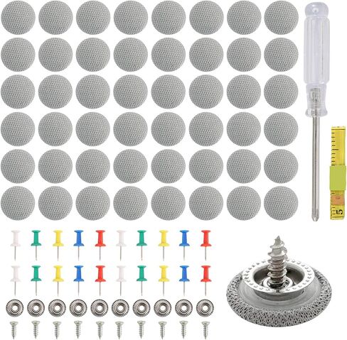 60pcs Car Roof Headliner Repair Button Roof Repair Rivets Auto Roof Snap Rivets Retainer with Installation Tool for Fixing Repair Buckle Car Interior Decorate (Grey, Flannelette) in Saudi Arabia