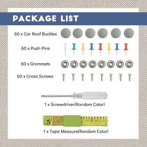 60pcs Car Roof Headliner Repair Button Roof Repair Rivets Auto Roof Snap Rivets Retainer with Installation Tool for Fixing Repair Buckle Car Interior Decorate (Grey, Flannelette) in Saudi Arabia