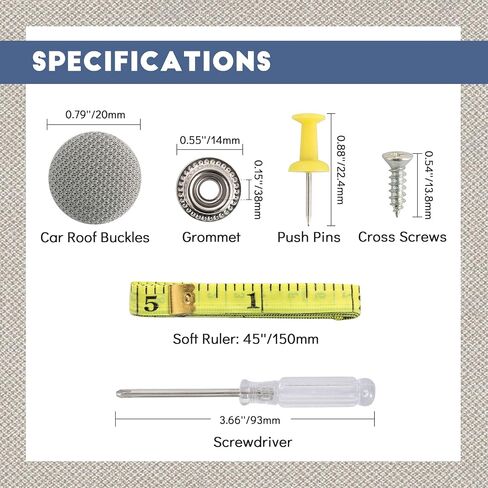 60pcs Car Roof Headliner Repair Button Roof Repair Rivets Auto Roof Snap Rivets Retainer with Installation Tool for Fixing Repair Buckle Car Interior Decorate (Grey, Flannelette) in Saudi Arabia