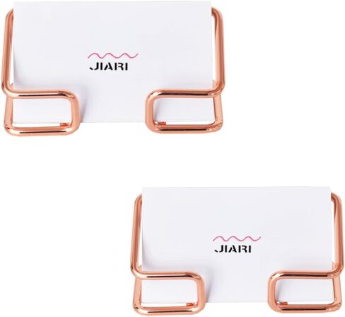 JIARI 2 Pack Metal Business Card Holder for Desk, Gold Vertical Card Display Stand Organizer for Office and Home (Style-A-Gold) in Saudi Arabia