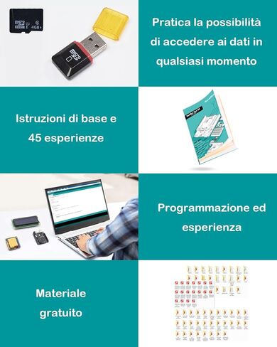 مجموعة RockBee UNO R3 المتوسطة والبرنامج التعليمي (73 عنصرًا)، مع بطاقة الذاكرة، تستخدم الرقائق الأصلية المتوافقة مع Arduino IDE in Kuwait