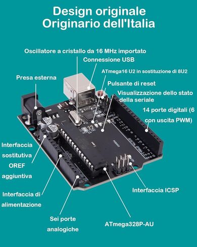 مجموعة RockBee UNO R3 المتوسطة والبرنامج التعليمي (73 عنصرًا)، مع بطاقة الذاكرة، تستخدم الرقائق الأصلية المتوافقة مع Arduino IDE in Kuwait