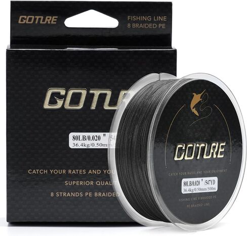 خط الصيد المضفر Goture X8 - خط صيد السمك المضفر القوي للغاية والحساس والسلس وغير القابل للتمدد، خطوط مضفرة مقاومة للتآكل للغاية - أزرق، أسود، أخضر داكن، أخضر جيشي - 20-80 رطل in Kuwait