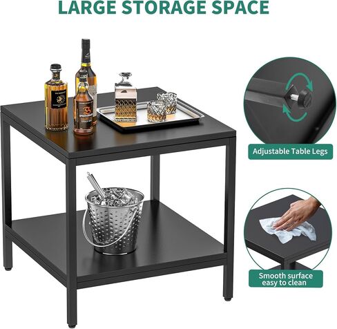 YITAHOME Commercial Ice Maker Machine with Table Stand 2-Tier Coffee Tea End Table Square Simple Style Side Table Industrial Ice Machine 100LBS/24H Ice Making 33LBS Storage Bin, 36 Ice Cubes/Cycle in Saudi Arabia