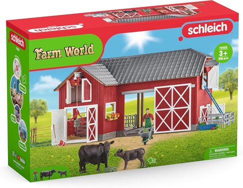 Schleich Farm World, Toys for Boys and Girls Ages 3-8, 27-Piece Playset, Large Toy Barn with Farm Accessories in Saudi Arabia