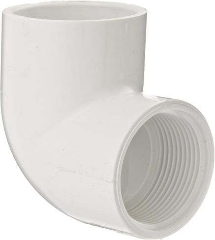 Spears 407 Series PVC Pipe Fitting, 90 Degree Elbow, Schedule 40, White, 3/4" Socket x NPT Female (Pack of 10) in Saudi Arabia