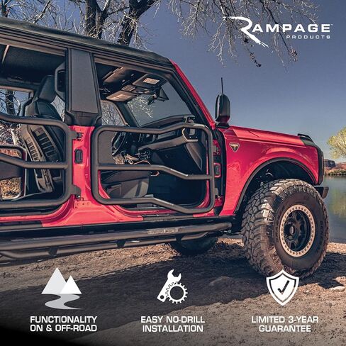 Rampage TrailCrawler Steps | Pair, Steel, Black | 88737 | Fits 2007 - 2018 Jeep Wrangler JK 4-Door in Kuwait