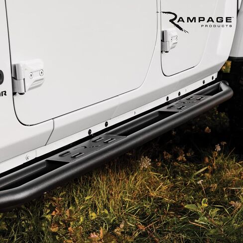 Rampage TrailCrawler Steps | Pair, Steel, Black | 88737 | Fits 2007 - 2018 Jeep Wrangler JK 4-Door in Kuwait