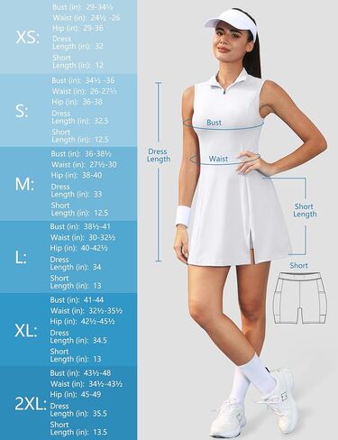 Fengbay Tennis Dresses for Women,Golf Dress with Shorts and Pockets for Athletic Dress Sleeveless Workout Dress in Saudi Arabia