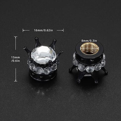 OTOSTAR Pure Handmade Bling Bling Rhinestones Tire Valve Stem Caps 4 Pack (Black/Red) in Saudi Arabia