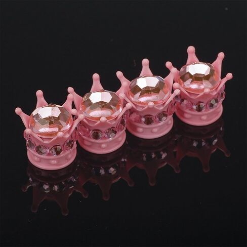 OTOSTAR Pure Handmade Bling Bling Rhinestones Tire Valve Stem Caps 4 Pack (Black/Red) in Saudi Arabia
