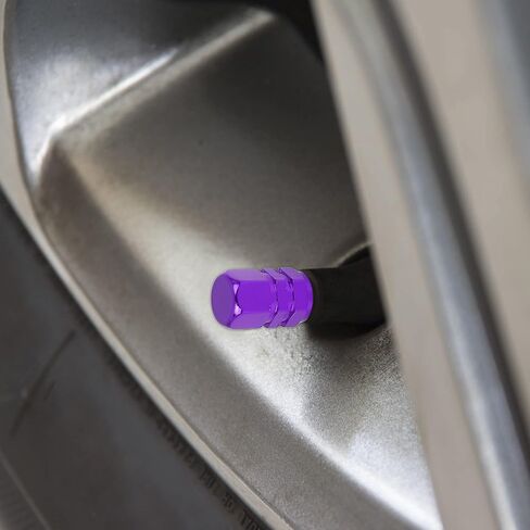 X AUTOHAUX 10pcs Purple Tire Stem Valve Caps Wheel Valve Covers Car Dustproof Hexagon Shape Aluminium Alloy Tire Cap in Saudi Arabia