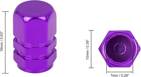 X AUTOHAUX 10pcs Purple Tire Stem Valve Caps Wheel Valve Covers Car Dustproof Hexagon Shape Aluminium Alloy Tire Cap in Saudi Arabia
