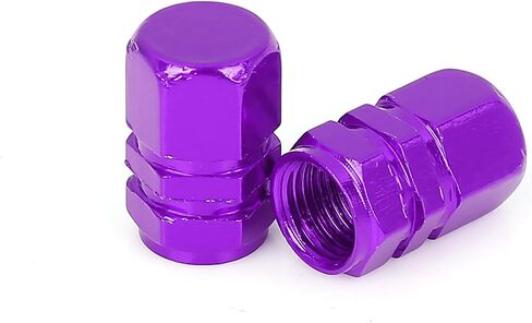 X AUTOHAUX 10pcs Purple Tire Stem Valve Caps Wheel Valve Covers Car Dustproof Hexagon Shape Aluminium Alloy Tire Cap in Saudi Arabia