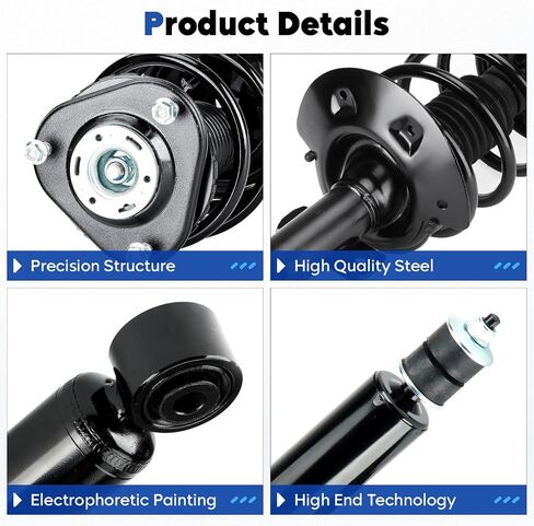 مجموعة الدعامات الأمامية والخلفية مع ممتص الصدمات الزنبركي الملفوف مناسب لـ RAV4 2.4L 2006-2008، لـ RAV4 2.5L L4 2009-2012، استبدال لـ 1331622L 1331622R 349024، 4 قطع in Saudi Arabia