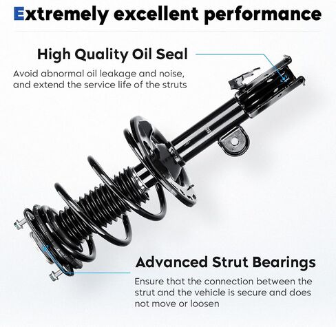 مجموعة الدعامات الأمامية والخلفية مع ممتص الصدمات الزنبركي الملفوف مناسب لـ RAV4 2.4L 2006-2008، لـ RAV4 2.5L L4 2009-2012، استبدال لـ 1331622L 1331622R 349024، 4 قطع in Saudi Arabia