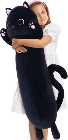 MaoGoLan Long Cat Pillow for Kids, 44'' Big Cat Stuffed Animal for Adults, Long Cat Body Pillow for Girl,Large Kitten Plush Throw Pillow Doll Big Plush Toys in Kuwait