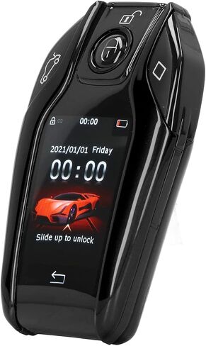 LCD Screen Smart Key, Smart Key Remote Keyless Entry with LCD Touch Screen for All Start Stop Engine Button (Black) in Saudi Arabia