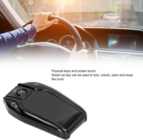 LCD Screen Smart Key, Smart Key Remote Keyless Entry with LCD Touch Screen for All Start Stop Engine Button (Black) in Saudi Arabia