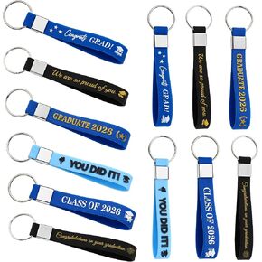 12PCS Graduation Gifts Class of 2026 Silicone Keychains Graduation Gift for Her Him Son Daughter Friends Boys Girls Inspirational Grad Gifts for High School College Party Favors Congratulations Gift in Saudi Arabia