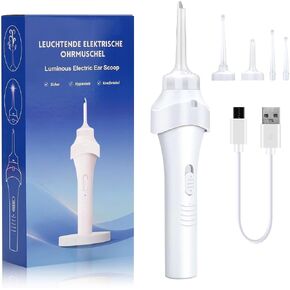Ear Vacuum Wax Removal Tool with LED, Electric Strong Suction Ear Wax Removal Kit, Safe and Portable Ear Suction Remover Device for Family(Pearl White) in Saudi Arabia