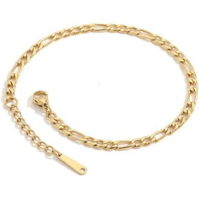 Figaro Chain Anklet for Women, Adjustable Link Ankle Bracelet Foot Jewelry, Summer Beach Jewelry Gift for Her, Everyday Wear in Saudi Arabia