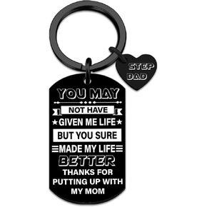 Ikacvb Step Dad Keychain Fathers Day Gift From Stepson Stepdaughter Unique Birthday Gift For Bonus Dad Stepdad Stepped Dads Up Birthday Christmas Gift Ideas in Kuwait